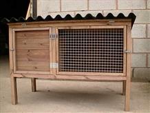 Traditional timber rabbit hutch