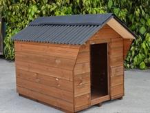 Traditional timber dog kennel